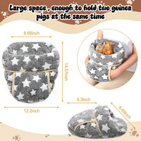 2 Pcs Guinea Pig Fleece Hideouts, Blue, Khaki, Star – Daily Care for Small Pets - Gray, Light Pink / Pentagram - image 2