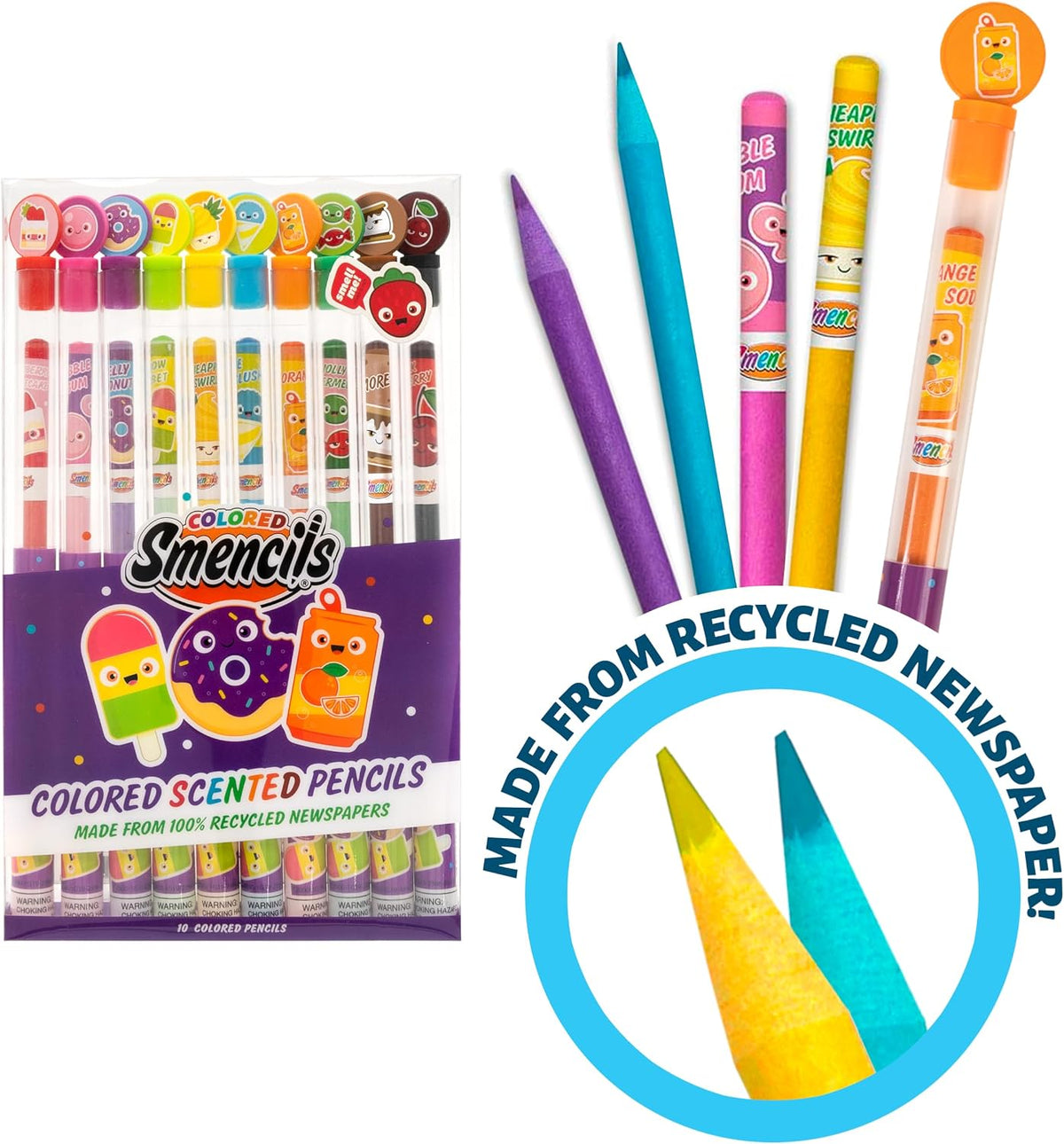 Scentco Colored Smencils, 10 Scented Colored Pencils for Kids - image 3