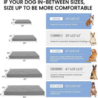 Orthopedic Memory Foam Dog Bed for Large Dogs, Cooling Dog Beds -Waterproof Pet Bed Mats for Crate with Removable Washable Cover,Ideal for Arthritic Dogs (47inch,110Lbs)