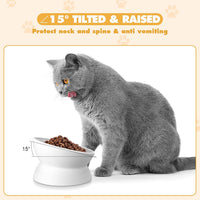 4 Pcs Elevated Cat Food Bowls Plastic Raised Cat Bowls Tilted Pet - image 4