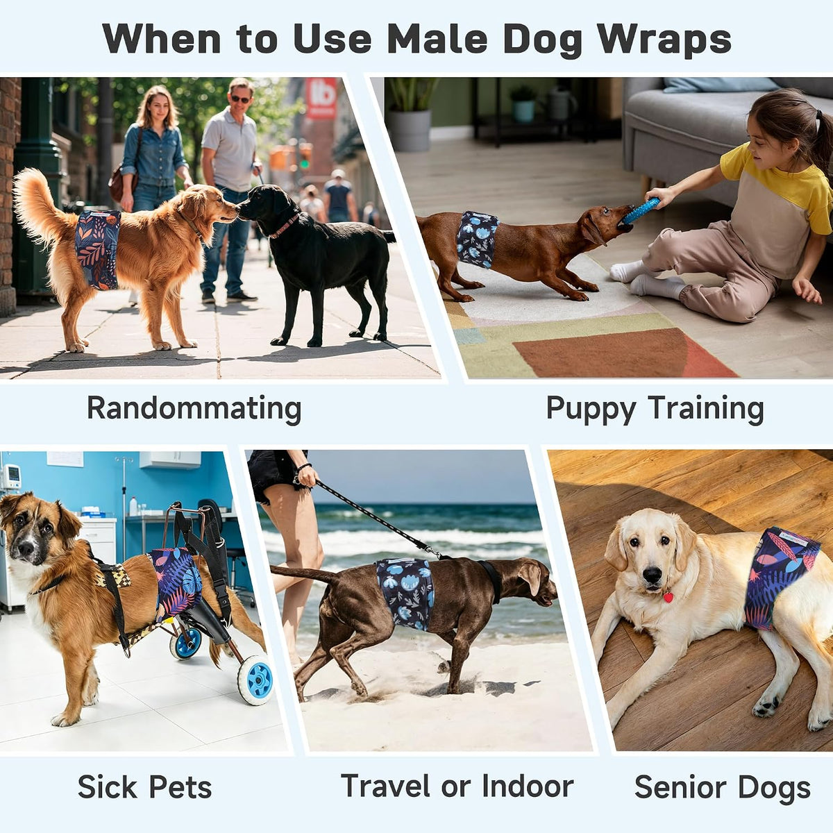 Langsprit Small Male Dog Diapers for Doggie Puppy - Vibrant Leaves / Small / 5 - image 3