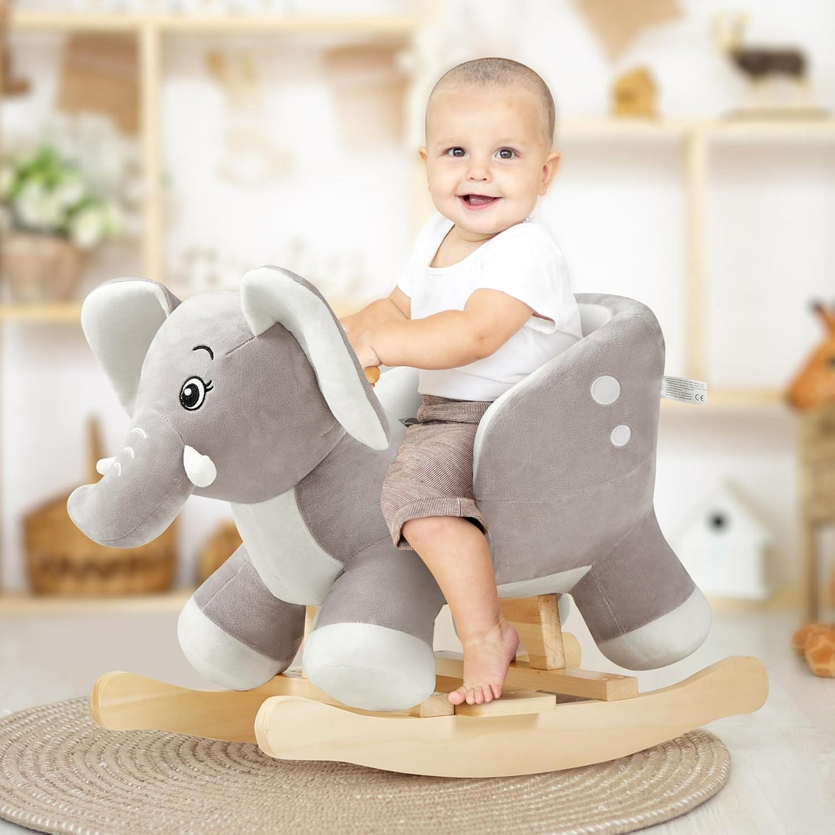 FUNLIO Unicorn Baby Rocking Horse - Elephant-gray - image 2