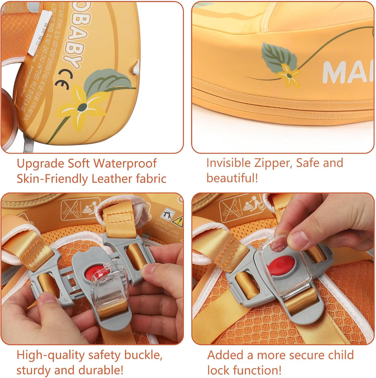Mambobaby Float with Canopy & Tail - Yellow (Pumpkins) - image 3
