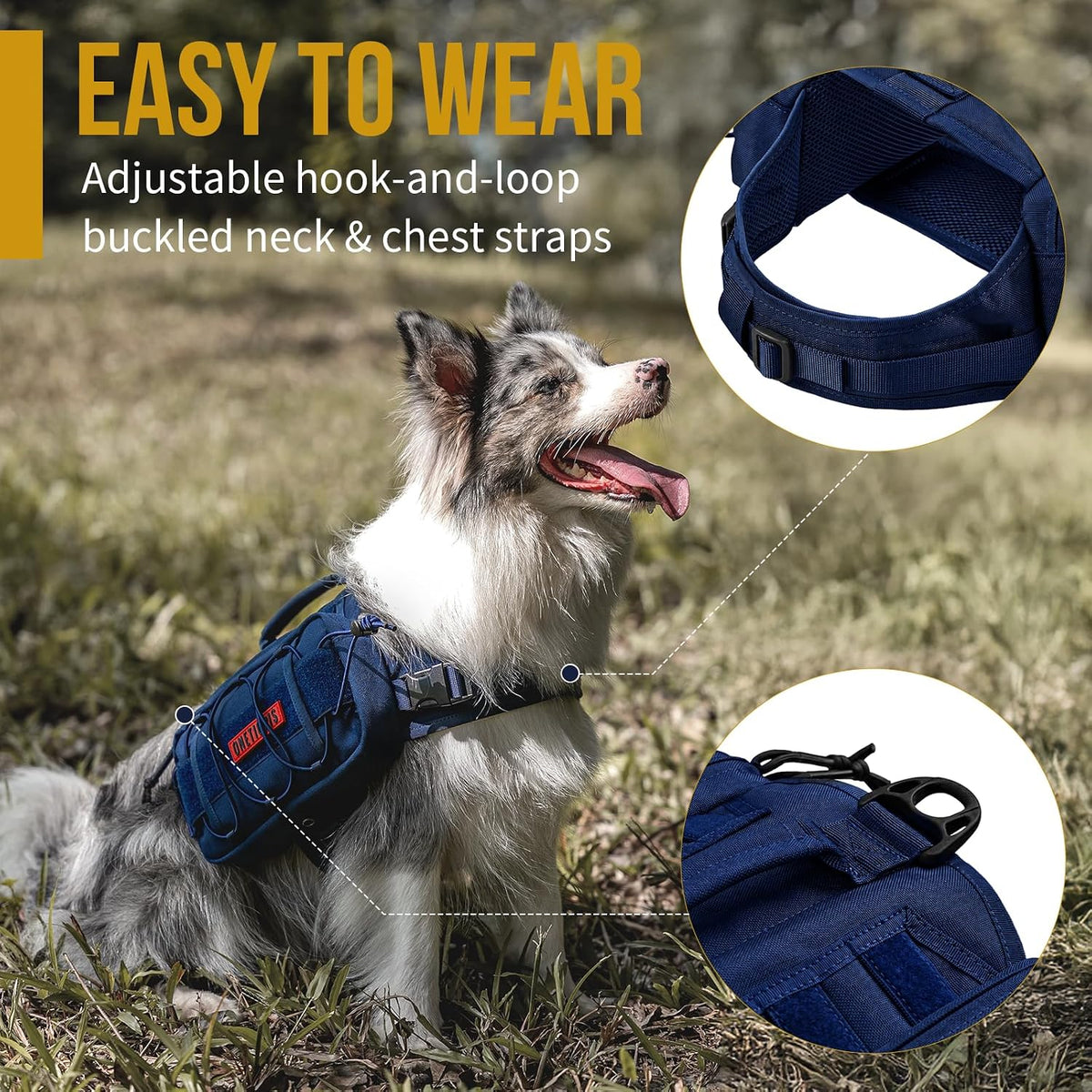 OneTigris Dog Backpack for Medium & Large Dogs - Blue / Large - image 4