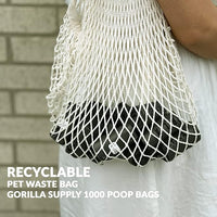 GORILLA SUPPLY Dog Poop Waste Bags with Dispenser and Leash Tie, 9" x 13", Black, 1000 Count