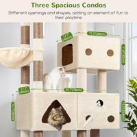 Globlazer Extra Large Cat Tower for Big Cats 20 lbs, F81 - 81 inch / Beige - image 4