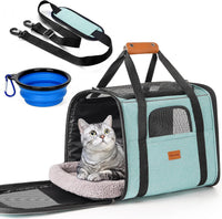 Morpilot Cat Carrier Soft for Large Medium Cats and Puppy up to – Essentials for Dogs - Green / 18.0"L x 12.5"W x 14.0"H
