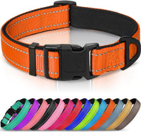 Joytale Reflective Dog Collar, Adjustable Neoprene Padded - X-Large (Pack of 1) / Orange