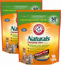 ARM & HAMMER Naturals Clumping Cat, Litter Odor Control - 18 Lbs (Pack of 2)