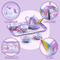 JOYIN Fairy Blossom Tea Party Set for Little Girls - Purple Unicorn - image 3