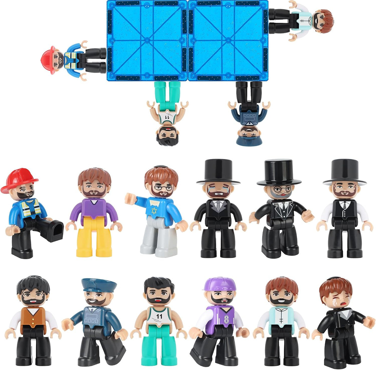 Mruikeny 12 Pieces Large Magnetic Figures for Kids Ages 3 4 5 6 7 8+ – Fun for Kids & Family - Black