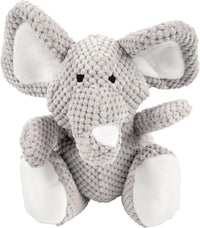 goDog Checkers Elephant Tough Plush Toy with Chew Guard Technology - Checkers - Elephant (Gray) / Large