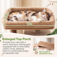 Globlazer F70 Pro Heavy Duty Cat Tree Tower for Indoor Cats Large - Brown White / XL - image 2
