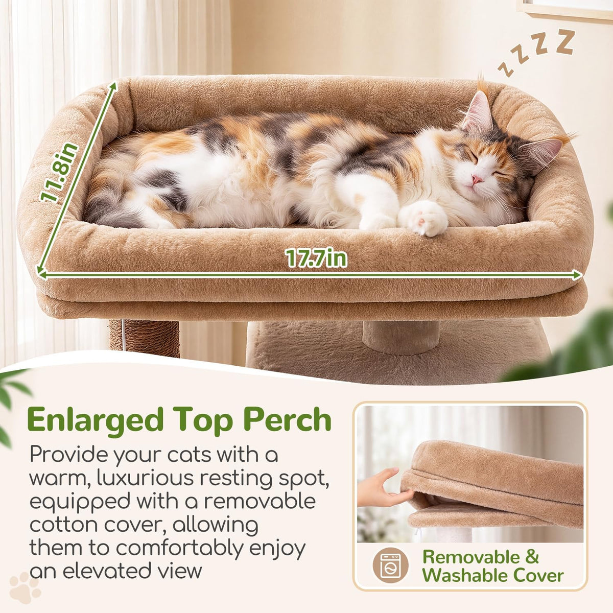 Globlazer F70 Pro Heavy Duty Cat Tree Tower for Indoor Cats Large - Brown White / XL - image 2