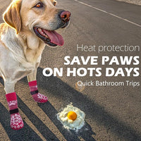 EXPAWLORER Anti Slip Dog Socks to Prevent Licking Paws, Dog Shoes for Hot Pavement, Dog Booties for Small Medium Large Senior Dogs, Traction Control Boots & Paw Protectors for Hardwood Floors Rose