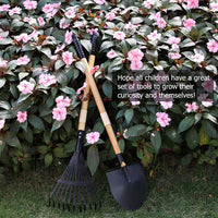 7PCS Kids Gardening Tools, Long Shovel, Rake for Leaves, Spade - 1pcs rake & 1pcs shovel - image 4