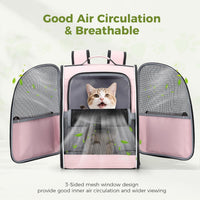 Lekereise Dog Carrier Backpack for Small Medium Dogs Cats up to 18 lbs - Pink / M-Mesh Window - image 3
