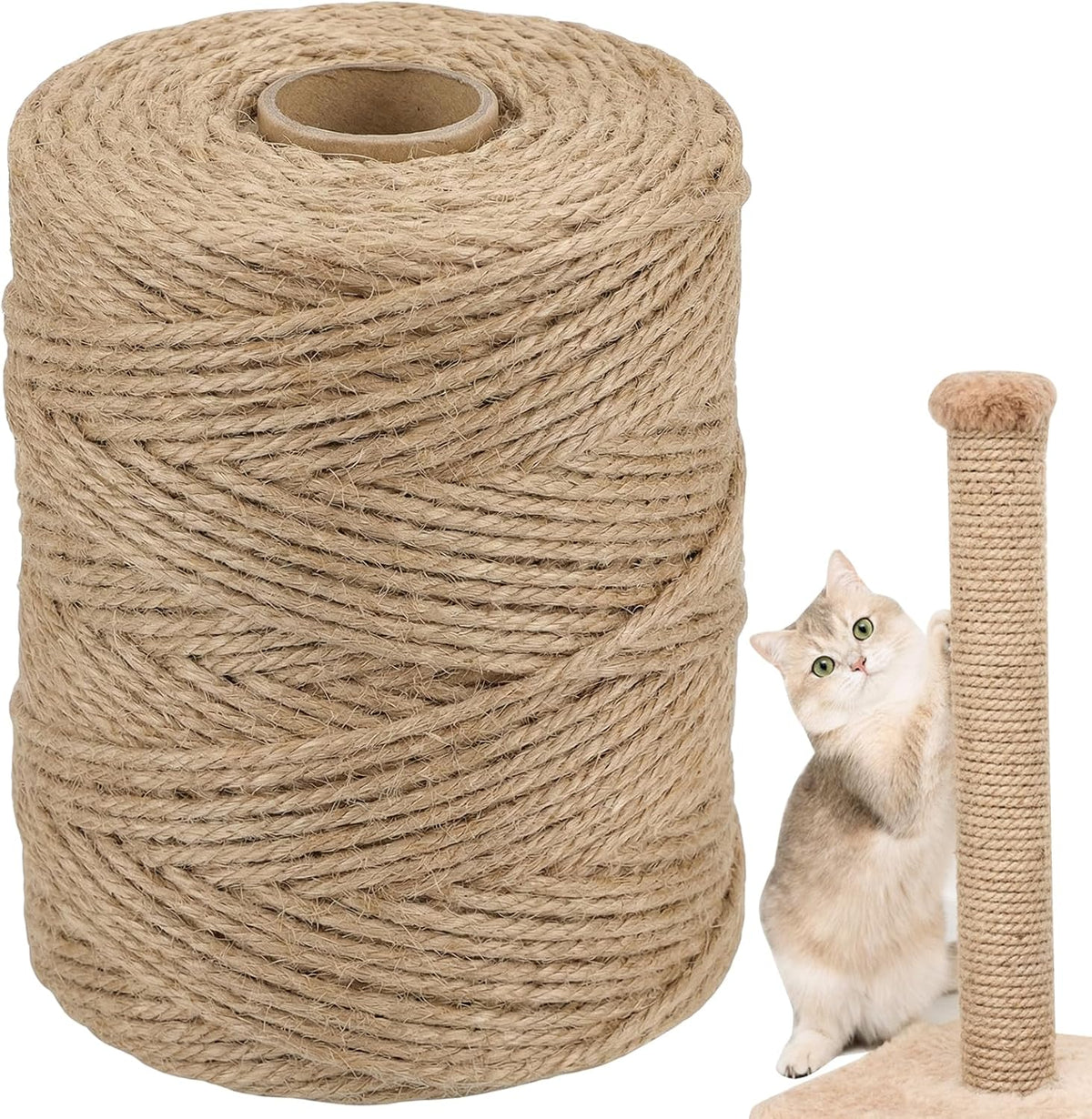 Natural Sisal Rope for Cat Scratcher - 1/4 Inch x 164 Feet