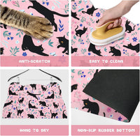 Cat Food Mats for Floor, Dog Pet Water Bowl Feeding Placemats for Food and Water Grey 17.7 * 9.8 - Dark Pink / 23.6"L x 13.7"W - image 3