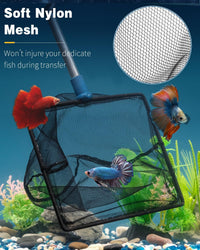 Pawfly Aquarium Fish Net with Extendable 9-24 Inch Long Handle - 8 Inch - image 3