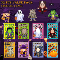 Aowplc 56 Halloween Pumpkin Make-a-Face Sticker Sheets for Kids - 32 Halloween - image 2