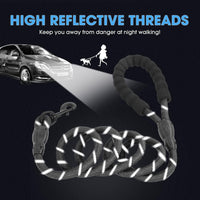2/4/5/6 FT Dog Leash with Comfortable Padded Handle and Highly - 1/2'' x 5 FT / Black - image 4