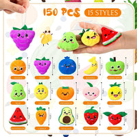 Libima 150 Pcs Mini Stuffed Animals Keychain, Plush Toys - 150 / Fruit - image 4