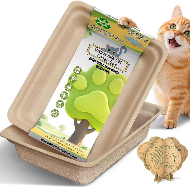 Disposable Litter Box for Cats Large: 2/4/6/8-Pack 17.5X 13.5in - 2 Packs