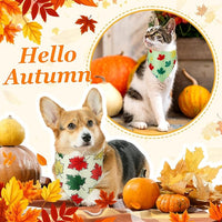 Abbylike 200 Pcs Fall Dog Bandanas Bulk Maple Leaves Bandanas for Dog Pet Triangle Kerchief Bibs Scarf for Fall Autumn Thanksgiving Costume Photo Props Accessories Pet Shops Adoption Events, 25 Styles