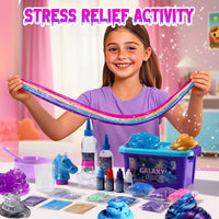 LPFEZRS mini galaxy slime kit with glitter add-ins and glow in the dark stickers - view 5