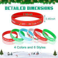 JUNEBRUSHS 24pcs Halloween Silicone Bracelets - Christmas Style - image 2