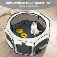 Aivituvin Dog Playpen, Foldable Pet Play Pens with Carrying Bag for Cat, Puppies, Rabbits, Portable - XL / Grey - image 3