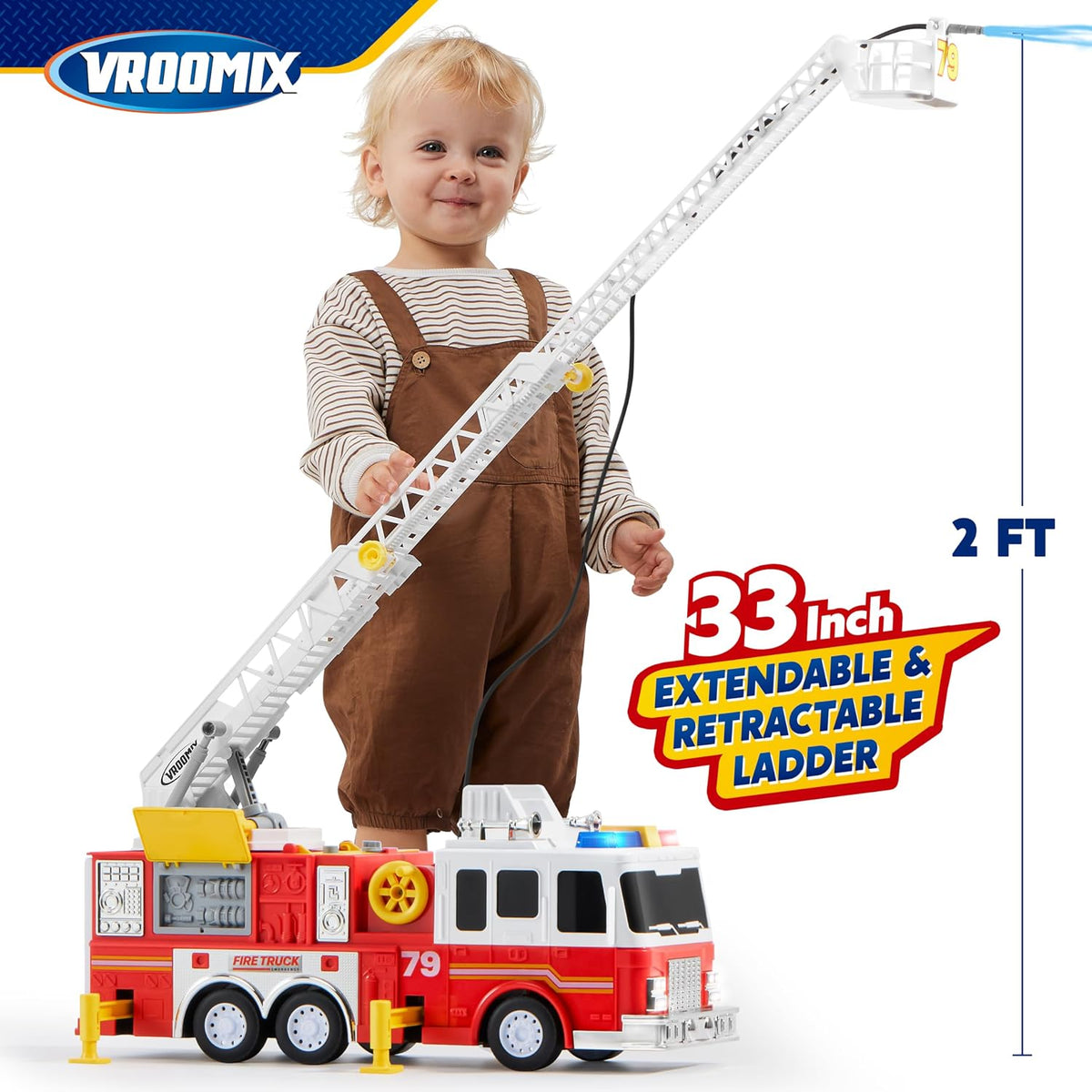 JOYIN Extra Large Fire Truck Toy, with Ladder - image 4