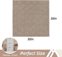 COSY HOMEER Edging Stair Treads Non-Slip Corner Indoor Stair Runners for Wooden Steps,Landing Slip Resistant Stair Rugs Mat for Kids and Dogs,100% Polyester TPE Backing,Beige,30x30 inch