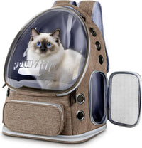 Cat Backpack Carrier Clear Bubble Window for Cats & Small Dogs up - Brown