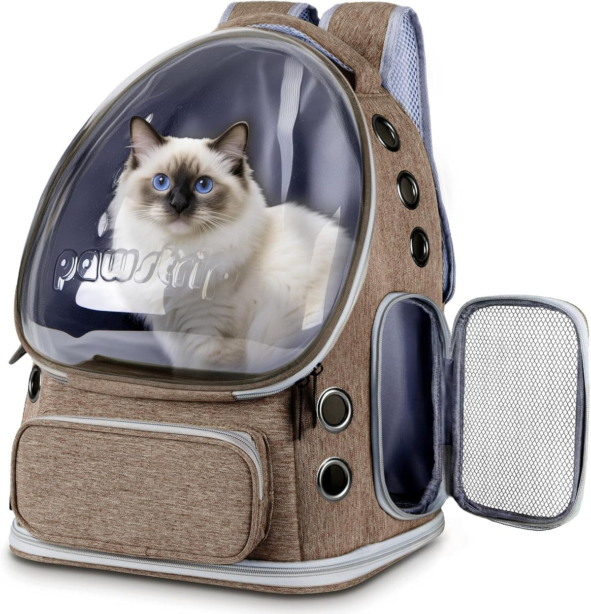 Cat Backpack Carrier Clear Bubble Window for Cats & Small Dogs up - Brown