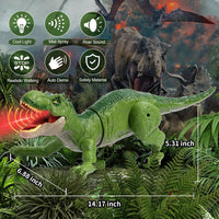 Sunrad Remote Control Dinosaur Toys for Kids Boys 3-5 4-7 8-12 Year - Green - image 4