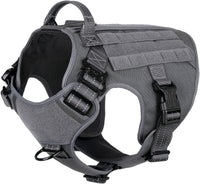 Tactical Dog Harness for Large Dogs, Reflective No Pull Dog Vest - X-Large (Pack of 1) / Grey