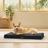 Bedsure Large Dog Bed for Crate - Orthopedic Flat Pet Beds with Removable Washable Cover, Egg Crate Foam Crate Mat, Suitable for Pet Up to 50 lbs