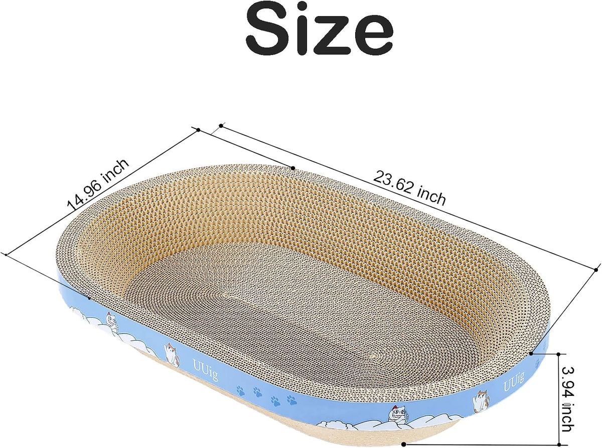 Cat Scratcher Bed 23.6x14.9” Extra Large Cardboard Cat Scratching Bed – Essentials for Cats - 1PC-23.6 x 14.9 x 3.9 inches - image 2