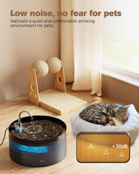 Cat water fountain with 108 oz 3.2 L translucent tank, faucet spout and quiet pump - view 4