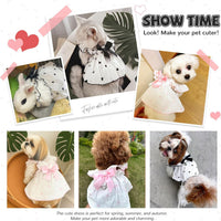 Dog Dresses for Small Dogs Girl Female Dog Cat Clothes Dress Cute - Light Pink & Black / Medium (suggest 6.5-8.5 lbs) - image 4