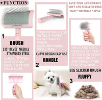 Super Dense Soft Slicker Brush for Thick and Long Fur Dogs - Grooming Brush for Fluff, Shedding, Tangles on Goldendoodles - 25mm (1")