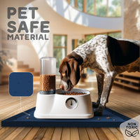 Dog Food Mat - Raised Edges Dogs Mat for Food and Water Prevent Spill, Waterproof Cat Food Mats - 32"L x 24"W / Navy - image 3