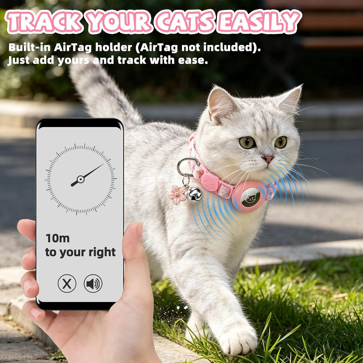 PUPTECK Halloween Cat Collar Breakaway with Bells, Kitten Outfit – Essentials for Cats - Candy Pink / NECK (7.87"-11.8") - image 3
