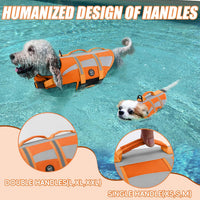 EMUST Dog Life Jacket, High Visibility Dog Life Vests with 2 Rescue Handles – Essentials for Dogs - XXL / NewOrange - image 2