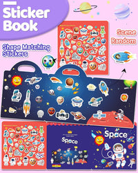 Benresive Reusable Sticker Book, Travel Stickers for Kids - Space - image 2