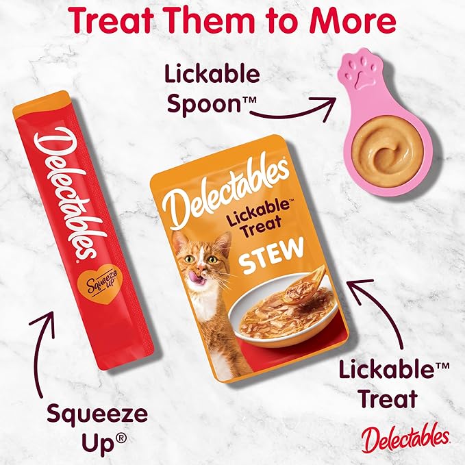 Hartz Delectables Squeeze Up Interactive Lickable Wet Cat Treats for Adult & Senior Cats, Tuna, 4 Count (Pack of 8)