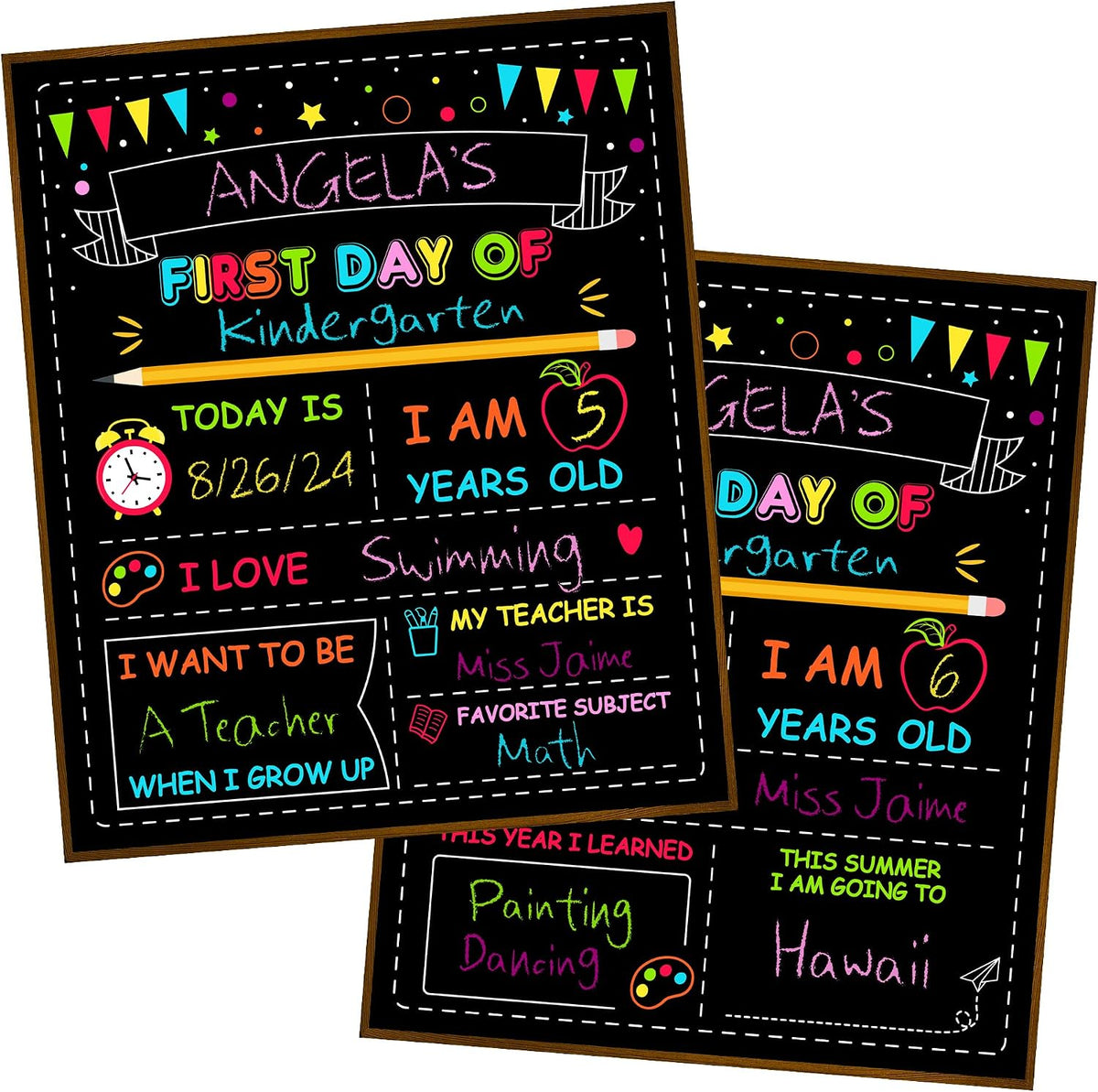 Double-Sided First Day of School Board - 1