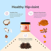 kin+kind Hip+Joint Supplement Dogs & Cats - Vet Formulated Natural Formula with Organic Turmeric, Black Pepper and Coconut- Made in USA - Bundle (3 x 8 oz)